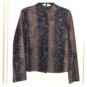 Reversible snake skin leather jacket